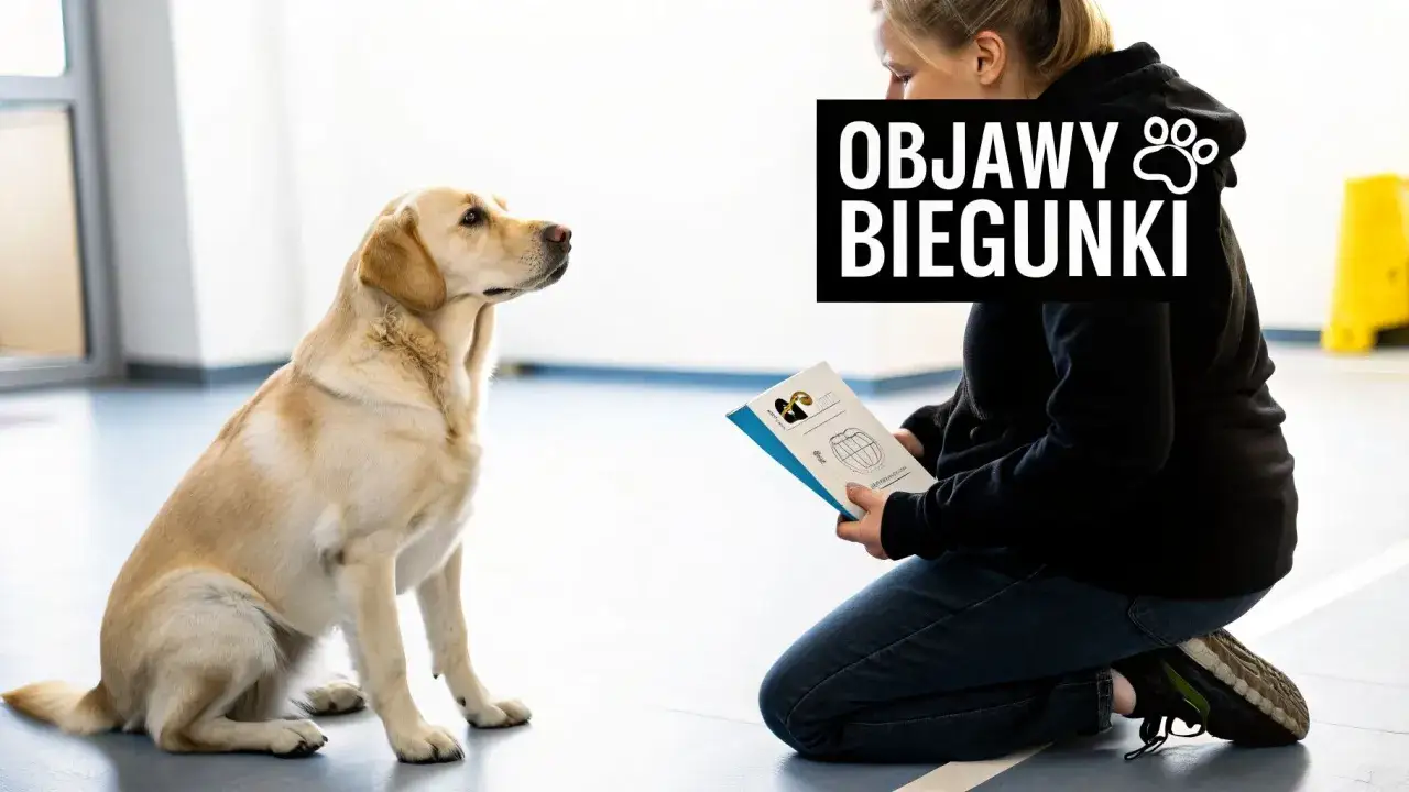 Labrador słucha o objawach biegunki po zmianie karmy.